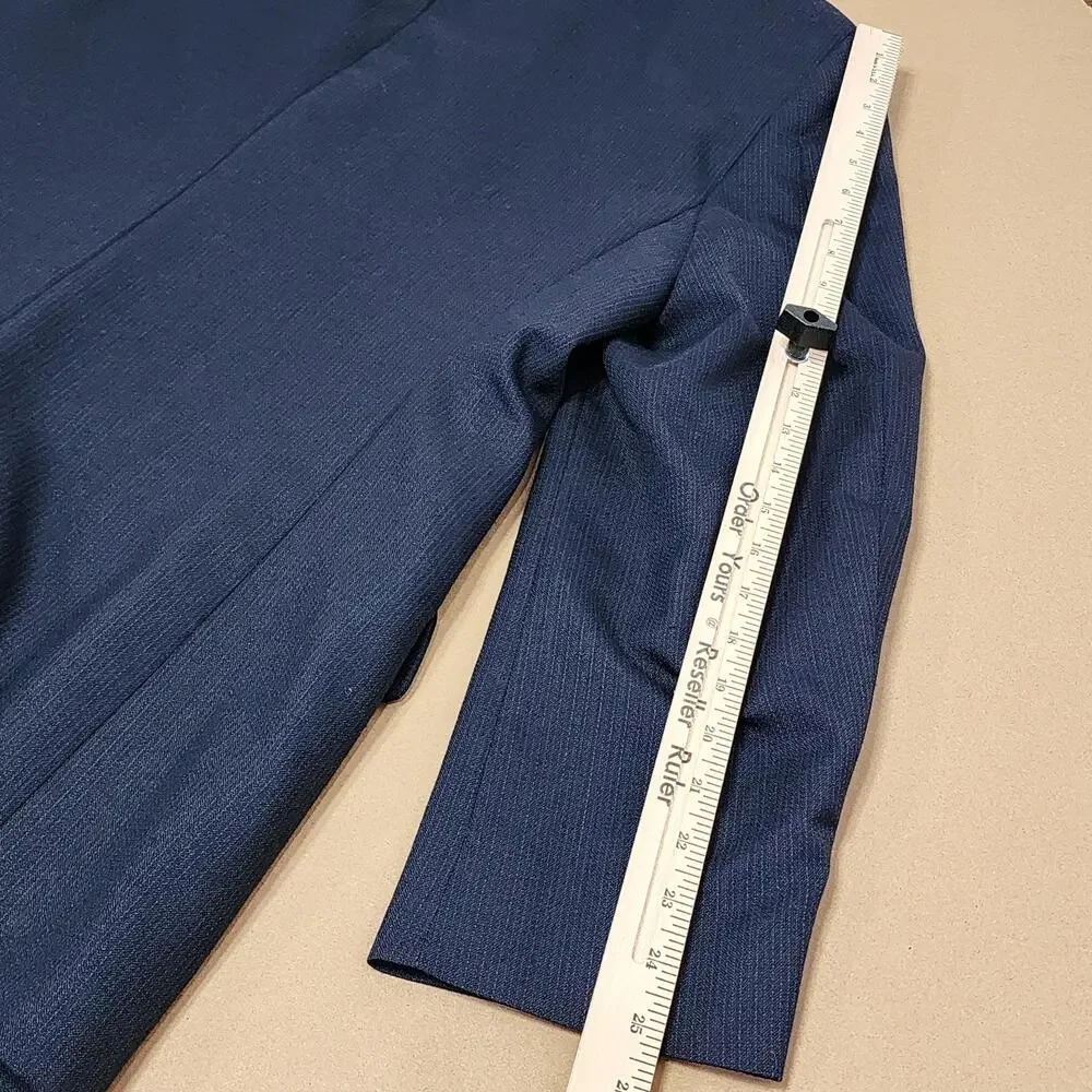 Barrington Suit Jacket Blazer Mens 44R Blue Striped Two Button Classic Fit